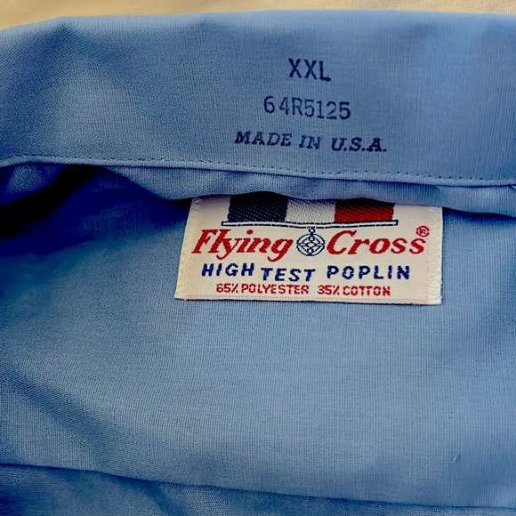 3/$40 NWOT Flying Cross Uniform Shirt Blu Poplin Fire EMT Military Airline Retro - Picture 4 of 10